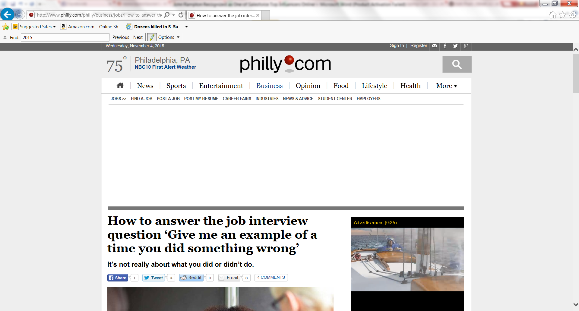 how to answer the job interview question give me an example of a